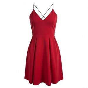 Blue Leopard Dress Women 3X Red Strappy V-Neck Fit & Flare Mini